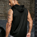 Men's Breathable Hooded Sleeveless Tank Top Casual Sports Vest Quick Dry Machine Washable Multi-Color All-Season 1 Piece