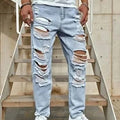 Men's Ripped Non-Stretch Jeans - Distressed Streetwear | SAMAG