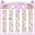 10Sheets Pet Planet Series Cartoon Transparent Waterproof PVC Ledger Material Stickers For Hand Account Pencil Case Decals