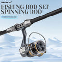 DEUKIO Fishing Rod and Reel Combo Telescopic Fishing Rod Spinning Reel Max Drag 8Kg for Saltwater Freshwater Beach Fishing