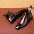 Men's Classic Retro Chelsea Boots Men Fashion British Style Short Ankle Boot Mens Casual High-Top Leather Shoes Flats