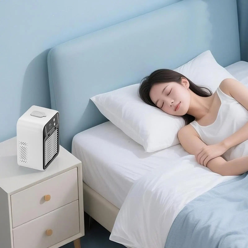 Portable Mini Air Conditioner For Dormitory Fast Cooling Ultrasonic Nano Mist LCD Display Rechargeable indoor Outdoor Cooler