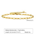 Women Stainless Steel Chain Bracelet, 18K Gold Plated Twist Paperclip Adjustable Link Chunky Stackable - Visuel 13 | SAMAG