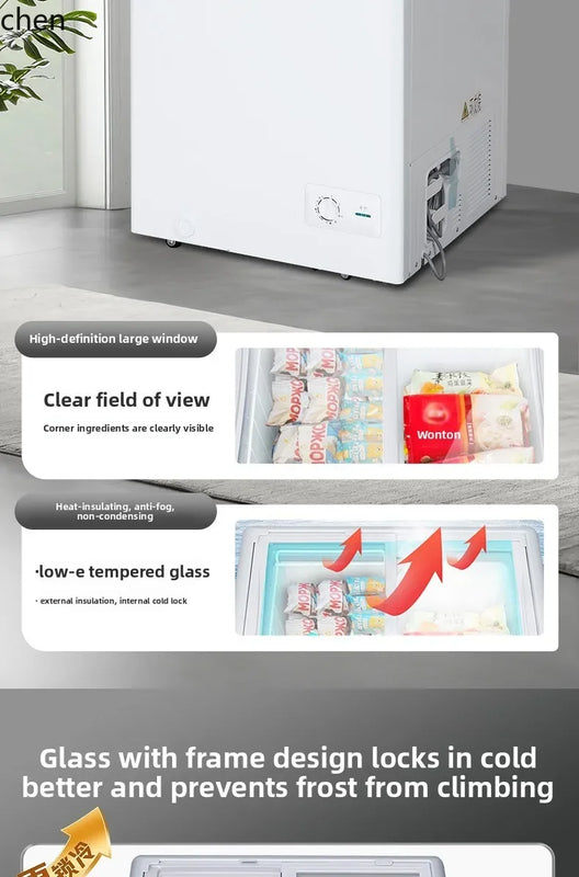 Freezer Large Capacity Frozen Display Refrigerated Fresh-keeping Glass Horizontal Ice Cream Cabinet