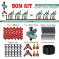 50-5M 1/4'' Hose Adjustable Drippers Automatic Watering Kit for Garden Greenhouse Home Outdoor Sprinkler Drip Irrigation System