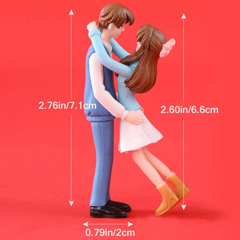 Romantic Couple Figurines Garden Decor Micro Landscape Miniature Home Decoration DIY Craft Pendant Set Outdoor Scene Gift