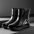 Rain Shoes Men's Medium Tube Non-slip Waterproof Shoes Outdoor Water Boots Thermal Short Tube Rubber Shoes Men