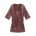 Men's Robes Bathrobe Solid Color Thin Sexy Short Sleeve Simple Loose Bathrobe Men's Plus Size Lace-up Pajamas
