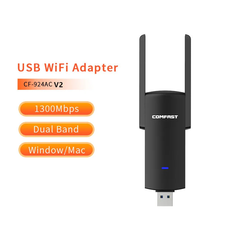 COMFAST 1300Mbps USB 3.0 WiFi Adapter 2G&5G Dual Band Adaptador Antenna 802.11AC MU - MIMO Network Card - Visuel 7 | SAMAG