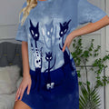 Little Cat in a Crown' Printed Long T-Shirt Short-Sleeved | SAMAG
