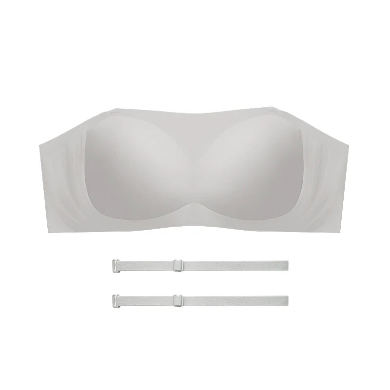 PAERLAN Detachable Shoulder Strap Wedding Dress Bra Non Slip No Underwired Bandeau Wrap Underwear Women
