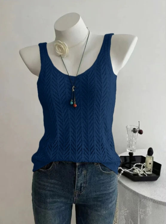 Ladies Elegant Solid Color Knitted Vest Summer Thin Layer - View 6 | SAMAG