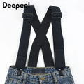 Deepeel Fashion 5cm Wide Adults Men's Suspenders Adjust Elastic Strap X - type 4 Clips Male Braces Harness - Visuel 6 | SAMAG