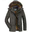 New Winter Men Hooded Fur Collar Long Down Jackets Overcoats Male Multiple Pockets Warm Parkas Quality Man Casual Chaquetas 7XL