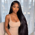 16 42 Inch Straight Lace Front Wigs Human Hair 13X4 Hd Lace Frontal Wig 250 Density Bone Straight Brazilian Human Hair Wig Straight Closure Wig for Women