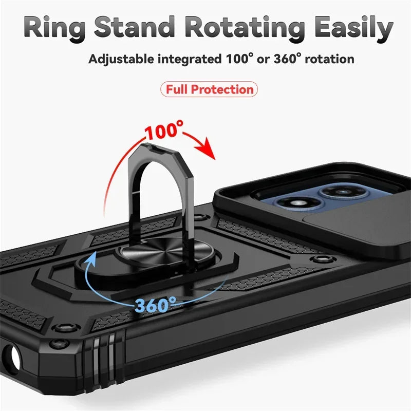 Armor Shockproof Case For Motorola G67 G77 G06 Power G56 G86 G05 G15 G35 G55 G75 5G G85 G04S E15 Cover Ring Holder Coque