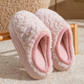 Women's Winter Plush Slippers Fleece-Lined Indoor House Shoes with Thick Sole Anti-Slip Odor-Control Feature for Couples