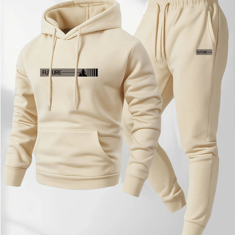Men's two - piece set casual long - sleeved hooded sweatshirt and sports pants outfit suitable for winter - View 6 | SAMAG