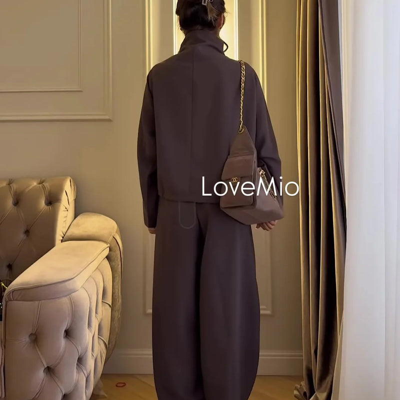 Women's Matching Sets 2026 Spring Long-sleeved Cardigan Casual Solid Color Trousers Temperament Suit Women Women's Suits