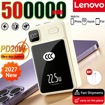 Lenovo 500000mAh CCC Wireless Power Bank Portable | SAMAG