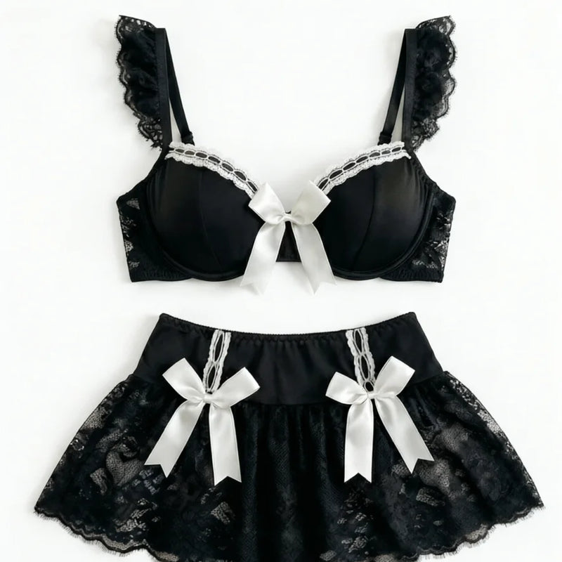 Sexy Lingerie Seamless Underwear Fancy Women Erotic Outfit Open Sexy Bra Set Fantasy Mini Skirt Bra Set Cosplay Costumes Women
