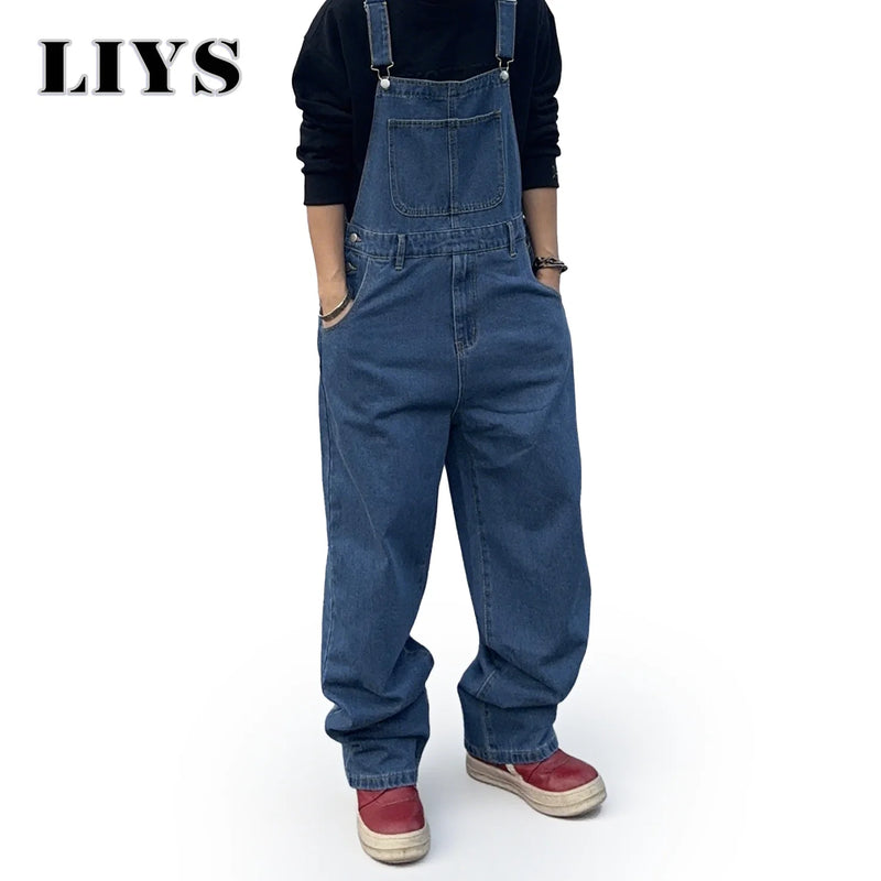 Overalls for Men Denim Suspenders Simple Baggy Jeans | SAMAG