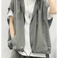 Men's Summer New Loose Thin Fashionable Vest Design Sense Top Hoodie Trendy Outerwear Casual Youthful Style Daily Wear