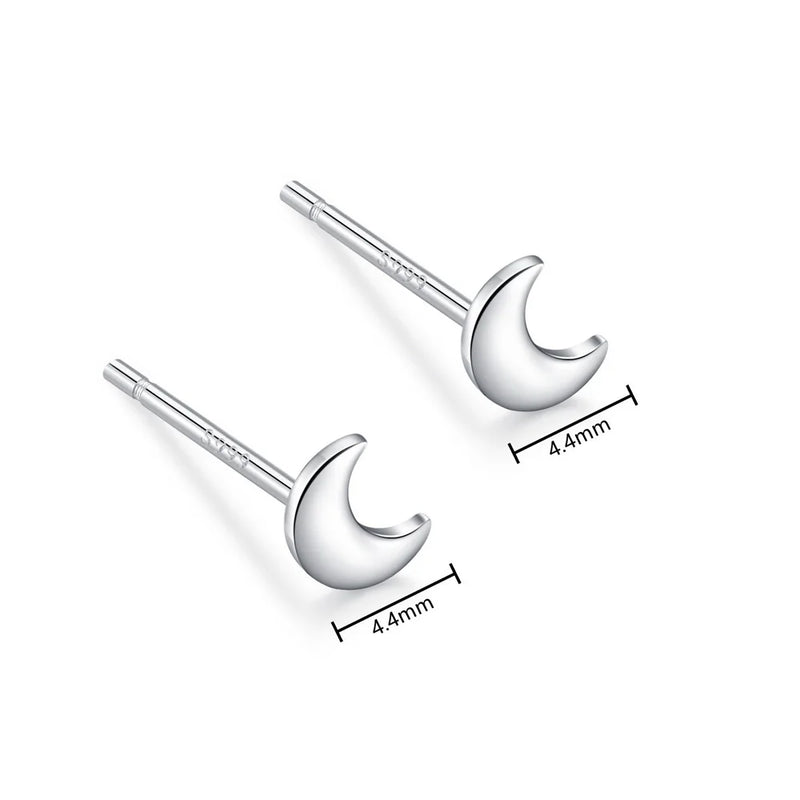 925 Sterling Silver Hypoallergenic Stud Earrings for Women Moon Star of David Maple Leaf Heart Lightning Earrings S999 Jewelry