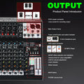 4/6/8/10-Channel Professional Audio Mixer Console With 99 DSP Effects Mixing Board Dj Mixer Compatible For MP3/USB/Flash Reader