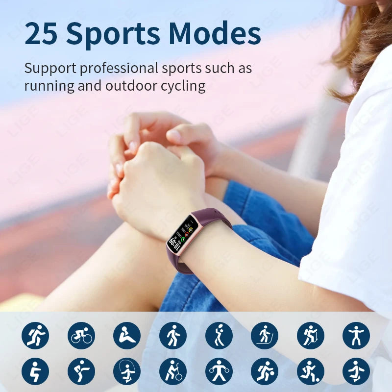 2026 Sport Smart Bracelet Fitness Tracker Health Monitor For Women Band Lightweight Waterproof Men's Smart Watch For Android Ios