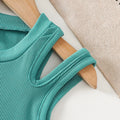 Summer Teenage Girls Clothing Set Off - Shoulder Ribbed - View 4 | SAMAG
