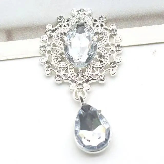 New 25 * 45 mm Alloy Flower Board Rhinestone Pendant DIY - View 15 | SAMAG