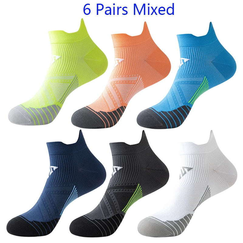 6 Pairs Marathon Running Socks Men Professional Sport | SAMAG