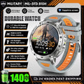 Military Grade Alloy Smartwatch 1400mAh Long Standby Waterproof SOS Emergency Flashlight BT Call Outdoor Sports Watch For Men