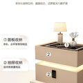 Modern Style Solid Wood Bedside Table with Wireless Charging Smart 2 Drawers Bedroom Nightstands with Lock 40/45/50cm