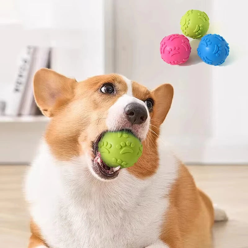 Dogs Interactive Toys Soft TPR Toys for Dog Pet Teeth Cleaning Bite Resistance Squeaky Dog Ball Toy