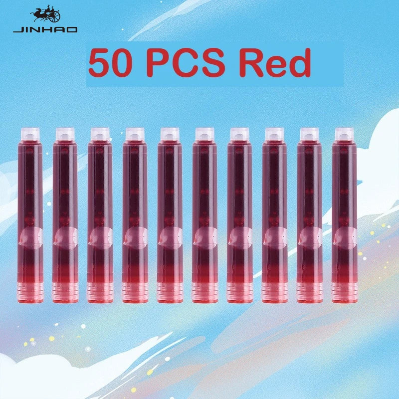 500/12 PCS JINHAO 12 Colors 3.4mm Non carbon Fountain Pen Ink Universal Sac Cartridges Refills School Office Supplies Stationery