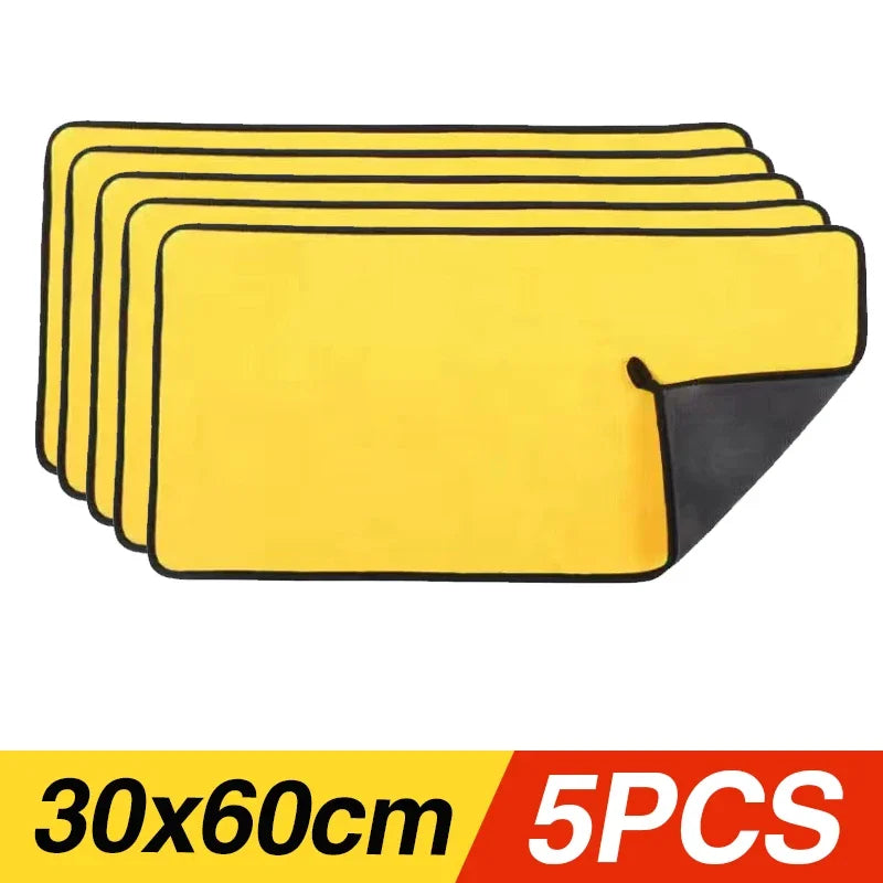 1/3/5/10PCS Car Wash Towels Cleaning Cloth Absorbent Dry Cloth General Purpose Microfiber Towel Thickened Yellow 30/40/60cm