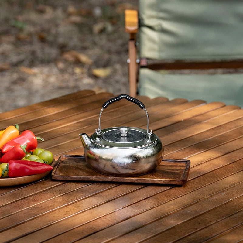 Boundless Voyage Camping Kettle Titanium Tea Pot Water Jug Outdoor Cookware for Backpacking Hiking Ti3105D Crystalline Silver