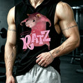 Pink Ratz Unisex Sleeveless Hooded Tank Top Y2K Retro Aesthetic Animal Print Cute Rat Graphic Hood Vest Streetwear for Men & Women