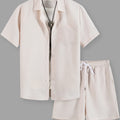 Summer Men's Cotton Linen Texture Lapel Short Sleeve | SAMAG