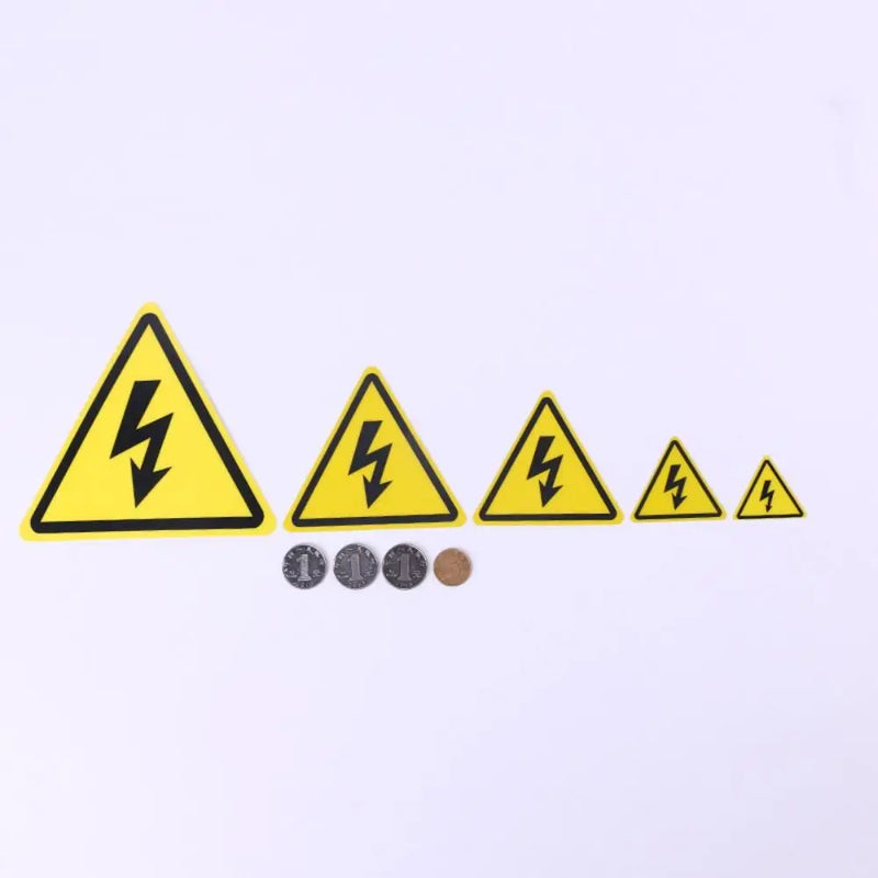 5pcs Yellow Warning Sticker 3.6/5/8/10/15cm Accessories Electrical Shock Hazard Danger Notice Danger Forelectric Box