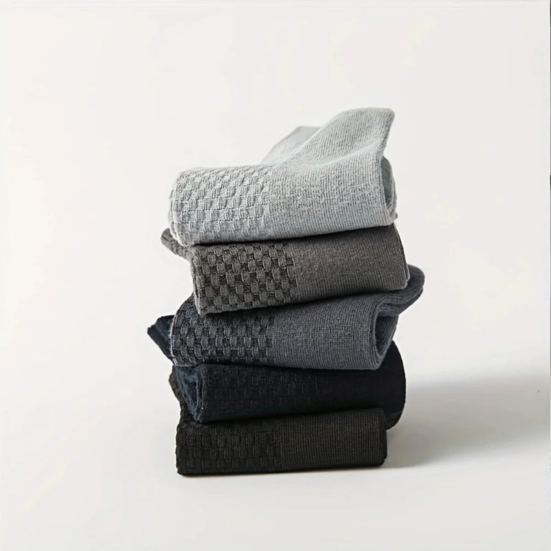 10 Pairs/Lot Men's Bamboo Fiber Socks Autumn Long Black | SAMAG