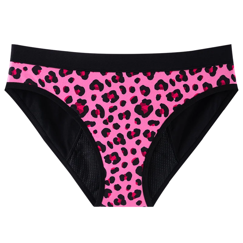 Teens Period Panties Printed Floral Fabric Girls Cotton Underwear 4-Layer Leakproof Heavy Flow Menstrual Panties Briefs