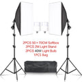 Studio Kit Photo Softbox Light Box Lighting Single Led Lamp with Tripod Photography Shooting Soft Box Flash E27 Accessories
