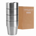 Stainless Steel Cups 10oz 6oz Camping Mugs 4pcs Reusable Premium Metal Cup Double Wall Drinking Tumbler for BBQ Home Drink Tools