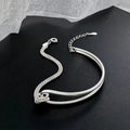 925 Sterling Silver Geometric Square Round Bead Bracelet For Women Personality Temperament Simple Hand - Visuel 5 | SAMAG