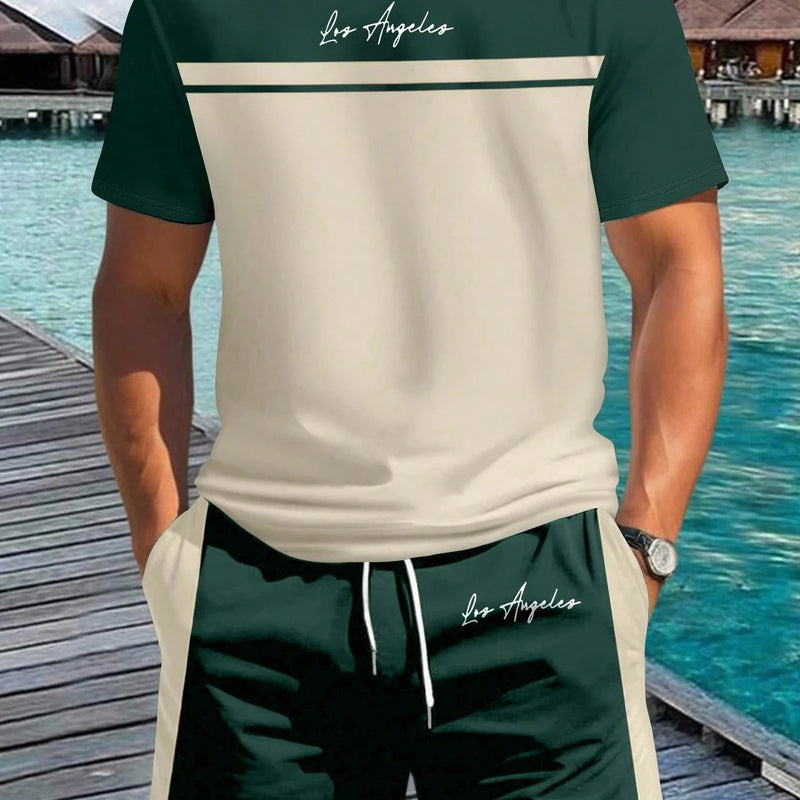 Summer Men's Letter Print Short-Sleeve T-Shirt Stylish | SAMAG