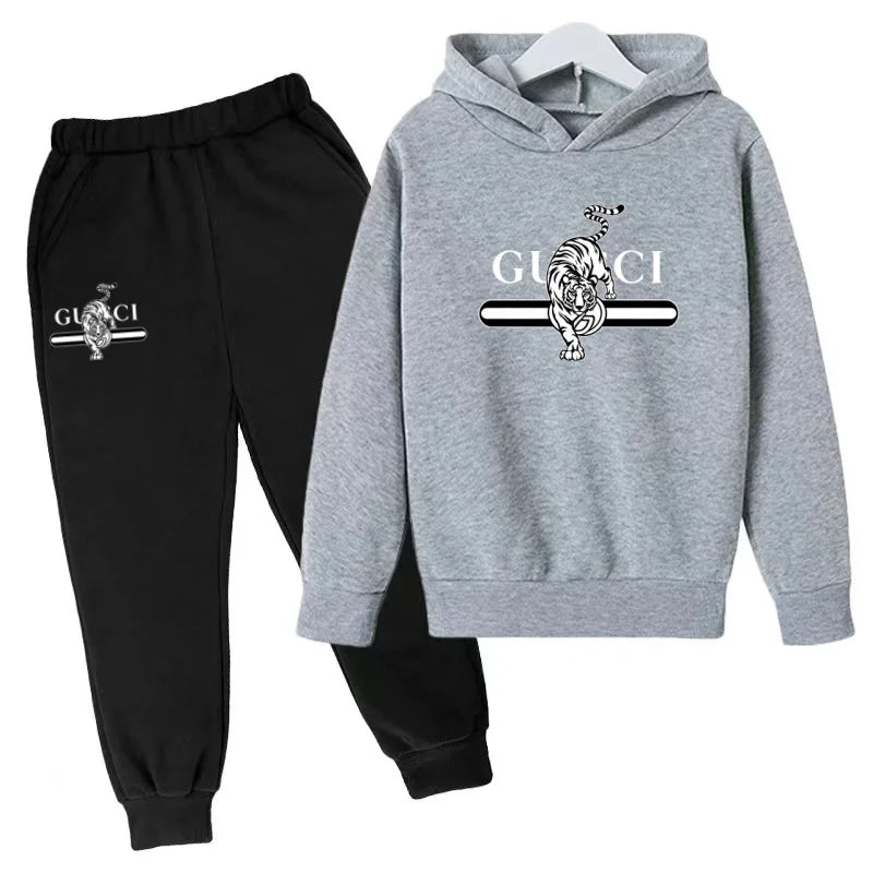 Hooded Sweatshirt + Pants - casual Sports Outfit - letter - View 5 | SAMAG