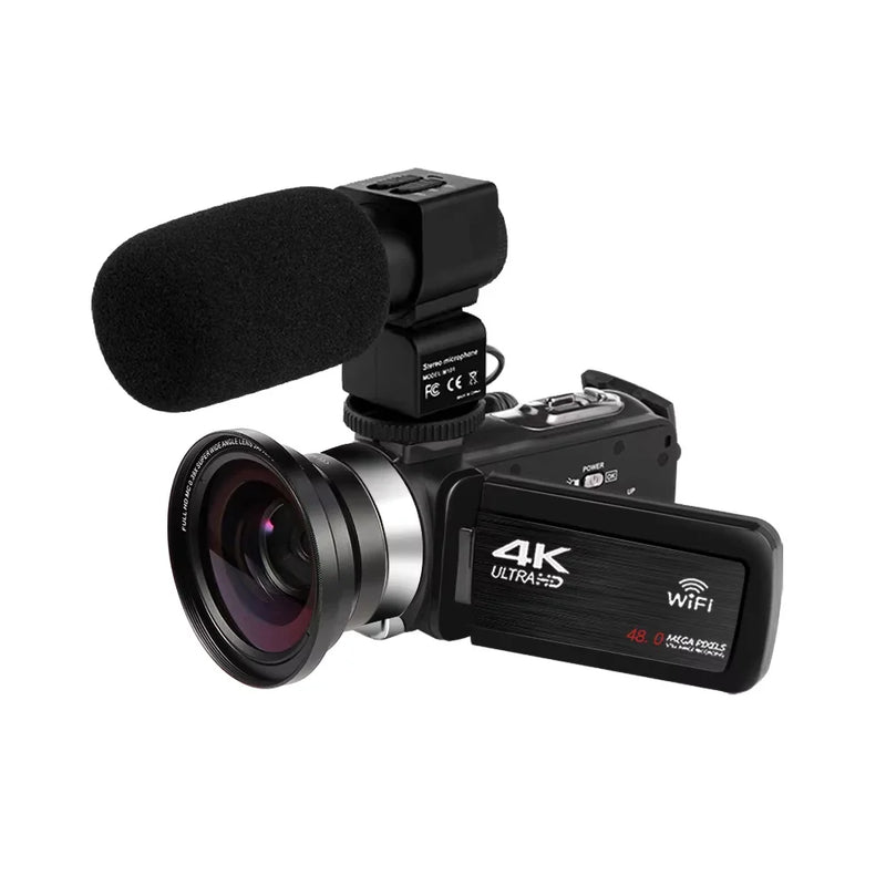 Full 4K Camcorder 18X 48MP Digital Camera Livestream Webcam UHD Vlog Video Recorder Wide Angel Macro Lens Photography Cameras